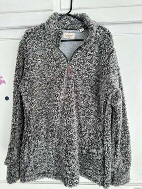 Weatherproof Vintage Women’s Zipper Sweater (Black Gray. XL)